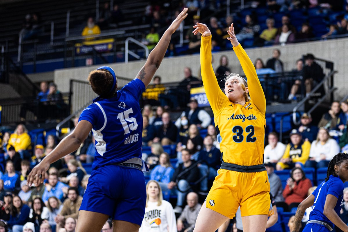 Liza Karlen had her 12th 20-point game of the season. (Photo courtesy of Marquette Athletics.)
