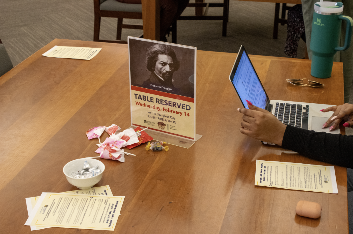 The Transcribe-a-thon was held in the Raynor Library. 

