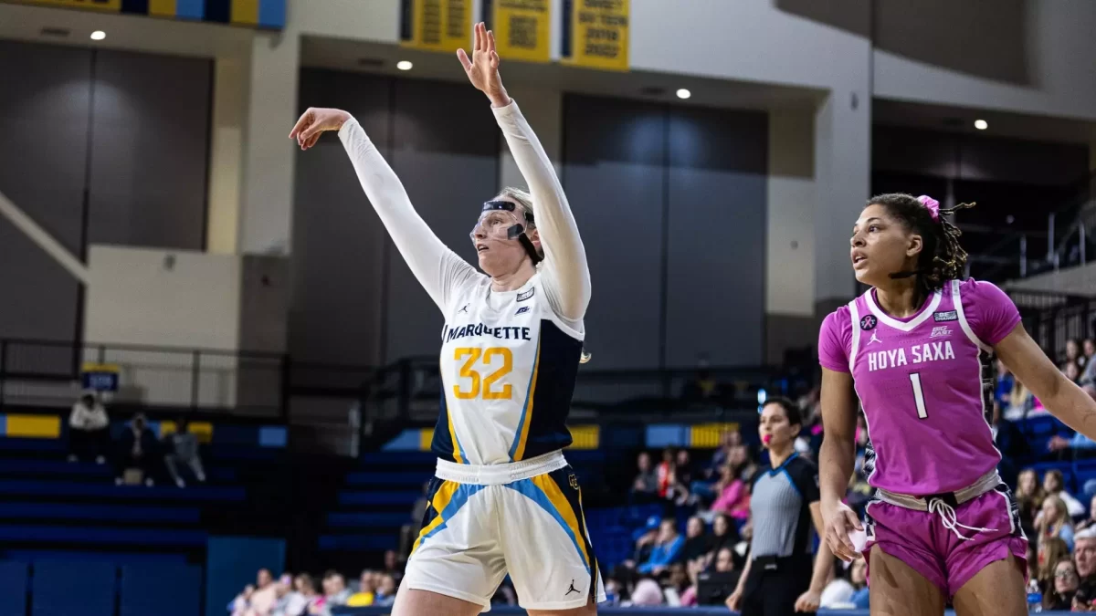 Liza Karlen earned her third double-double in her last four games in Marquettes win over Georgetown. (Photo courtesy of Marquette Athletics.)