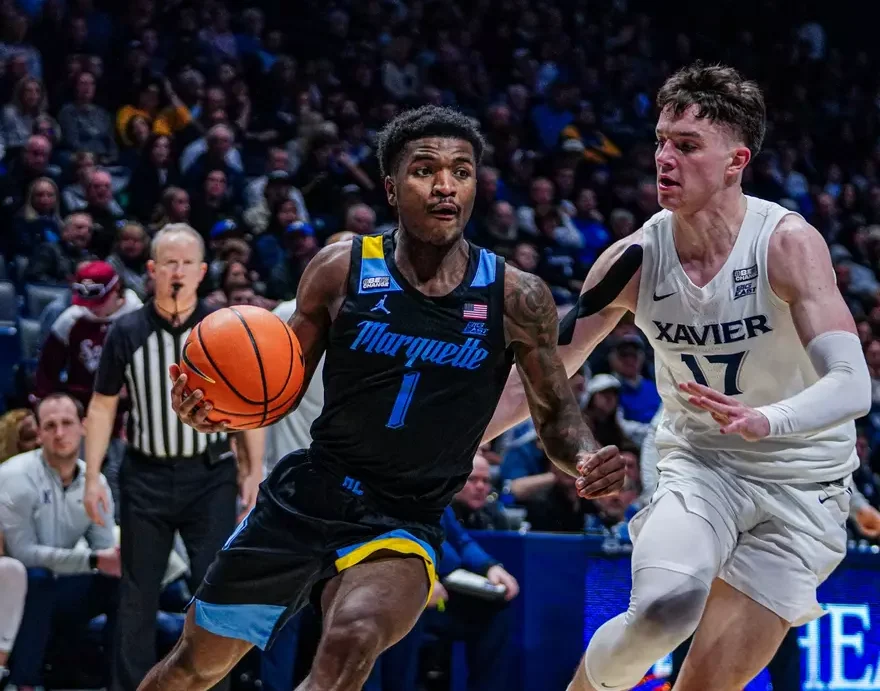Kam Jones scored 30 points in March 30 win over Xavier as Kolek was out with an injury. (Photo courtesy of Marquette Athletics.)