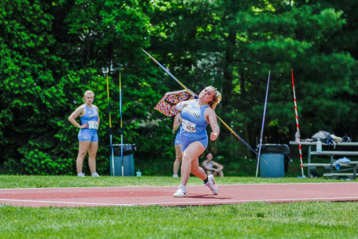 Grace Mager sees herself as a mother of the track & field team. (Photo courtesy of Marquette Athletics.)