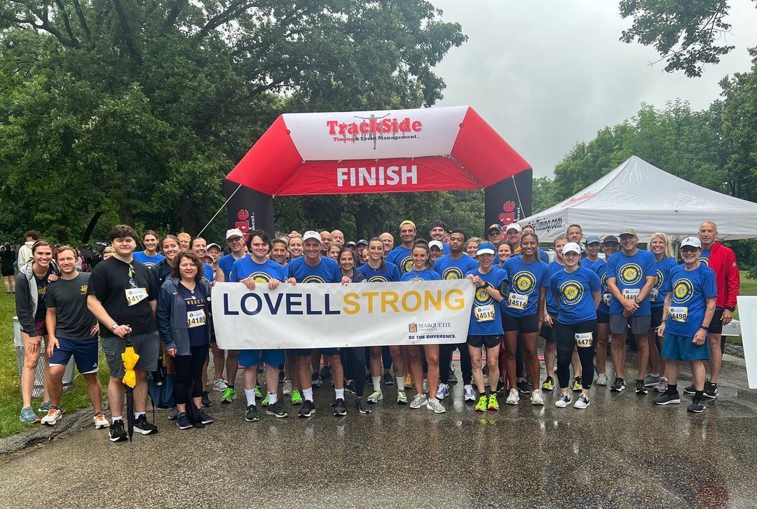 On June 15, six days after Lovell’s passing, the Marquette community commemorated his life and legacy with the Dr. Mike Lovell Memorial Run. Photo courtesy of Marquette University.