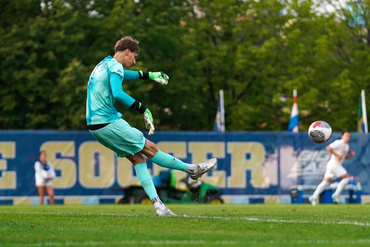 First-year goalkeeper Marten Brink tallied five saves in Marquette's 0-0 draw against Purdue Fort Wayne. (Photo courtesy of Marquette Athletics.)