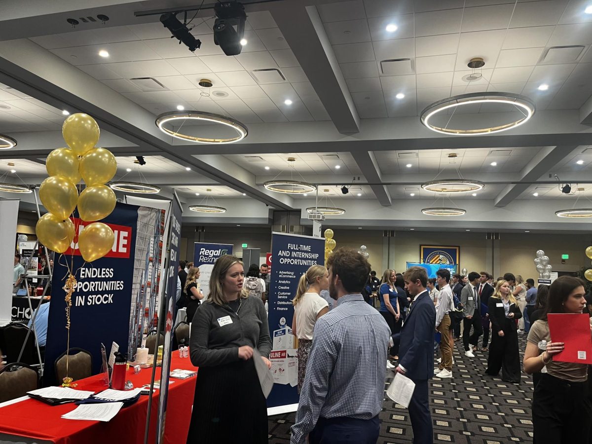 More than 100 employers set up booths for the fall Career Fair.