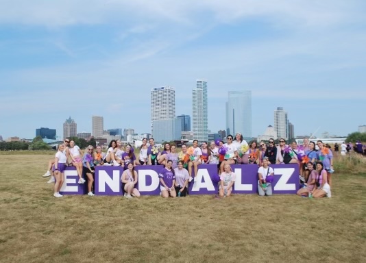 Marquette's Sigma Kappa chapter walked at Henry Maier Festival Park in an effort to raise $18,959 dollars towards Alzheimer's research. Photo courtesy of Antonia Bareford.