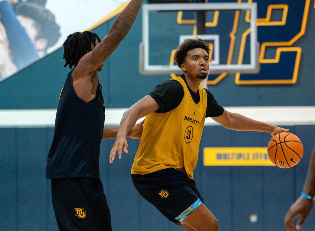 Royce Parham scored 12 points in Saturday's scrimmage, shooting 5-for-9 from the field and 1-for-3 from deep. (Photo courtesy of Marquette Athletics.)