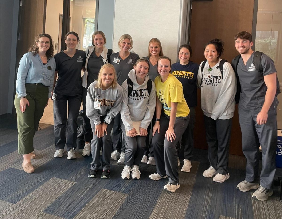 Emily Drenovsky (left) and a group of students in the physician assistant graduate program attended a Lifesavers Training on World Suicide Prevention Day. Photo courtesy of Emily Drenovsky.