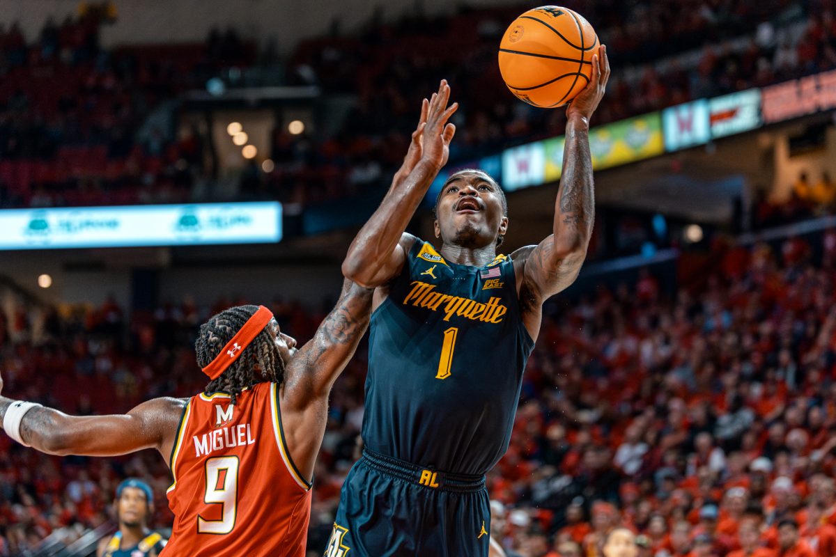 Kam Jones was named the Big East Player of the Week Monday morning after averaging 20 points, 4.5 rebounds and 4.5 assists last week (Photo courtesy of Marquette Athletics).