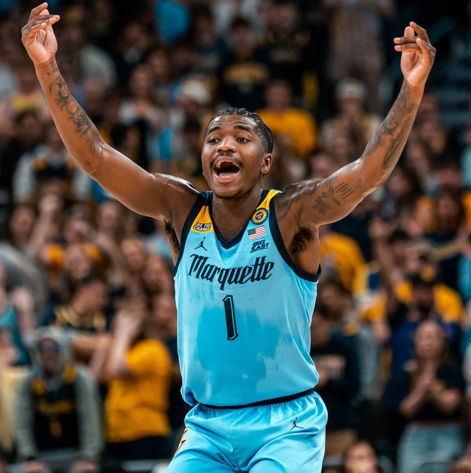 Kam Jones vaulted himself further into Marquette lore with a 17-point, 13-rebound and 10-assist triple double, the men's basketball program's first in 21 years. (Photo courtesy of Marquette Athletics.)