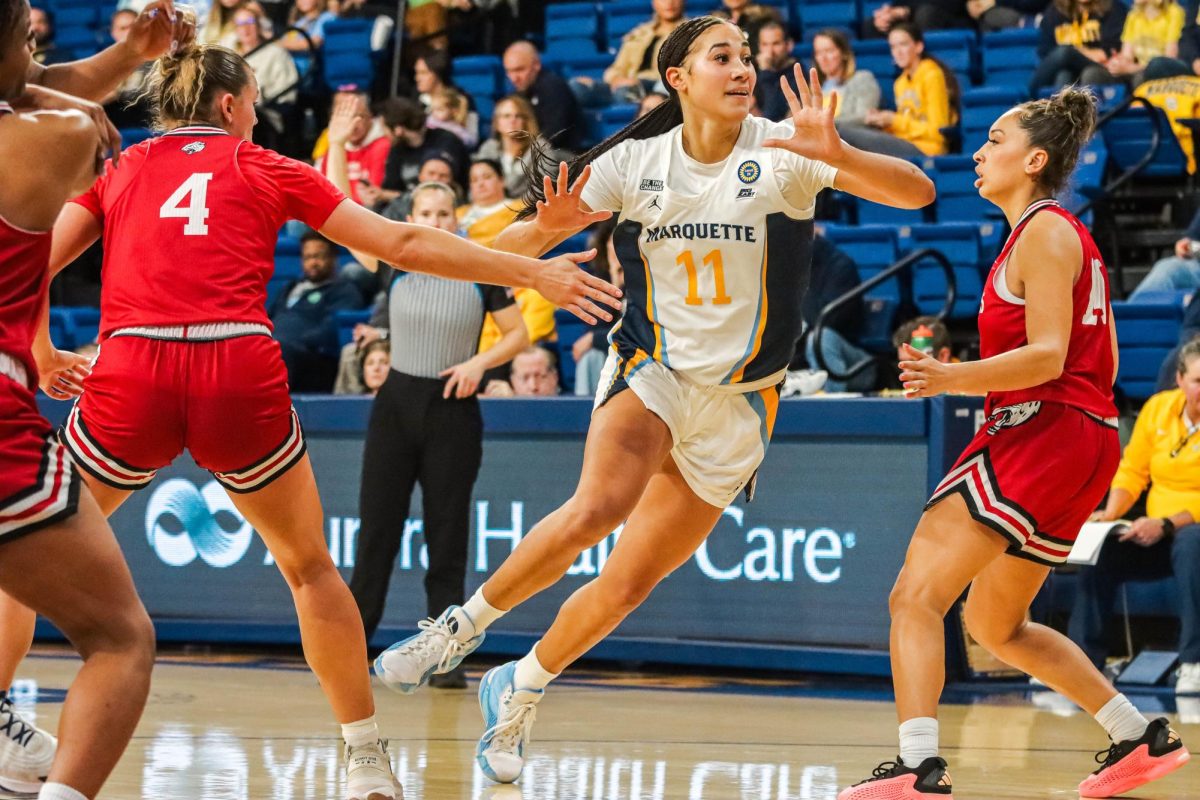 Sophomore forward Skylar Forward tallied a career-high 23 points in Marquette's 59-57 win over Rutgers Friday, Nov. 29 (Photo courtesy of Marquette Athletics).