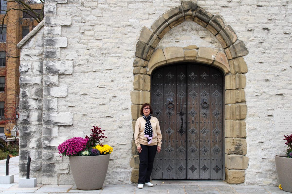 Patricia Goodson has provided tours of the St. Joan of Arc Chapel for 35 years. 