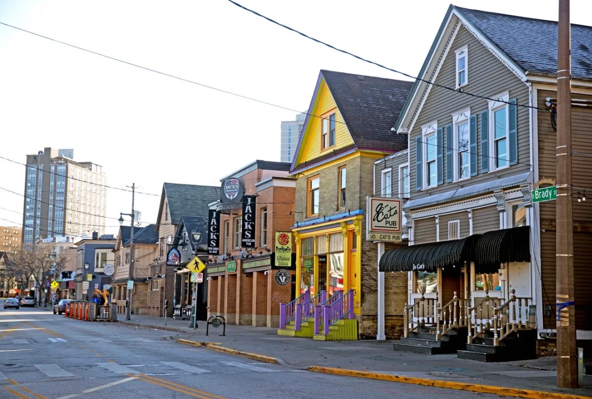 Brady Street has an annual Festivus party in early December where the bars host the airing of grievances, feats of strength, live music and a holiday market. Photo courtesy of the Milwaukee Journal Sentinel.