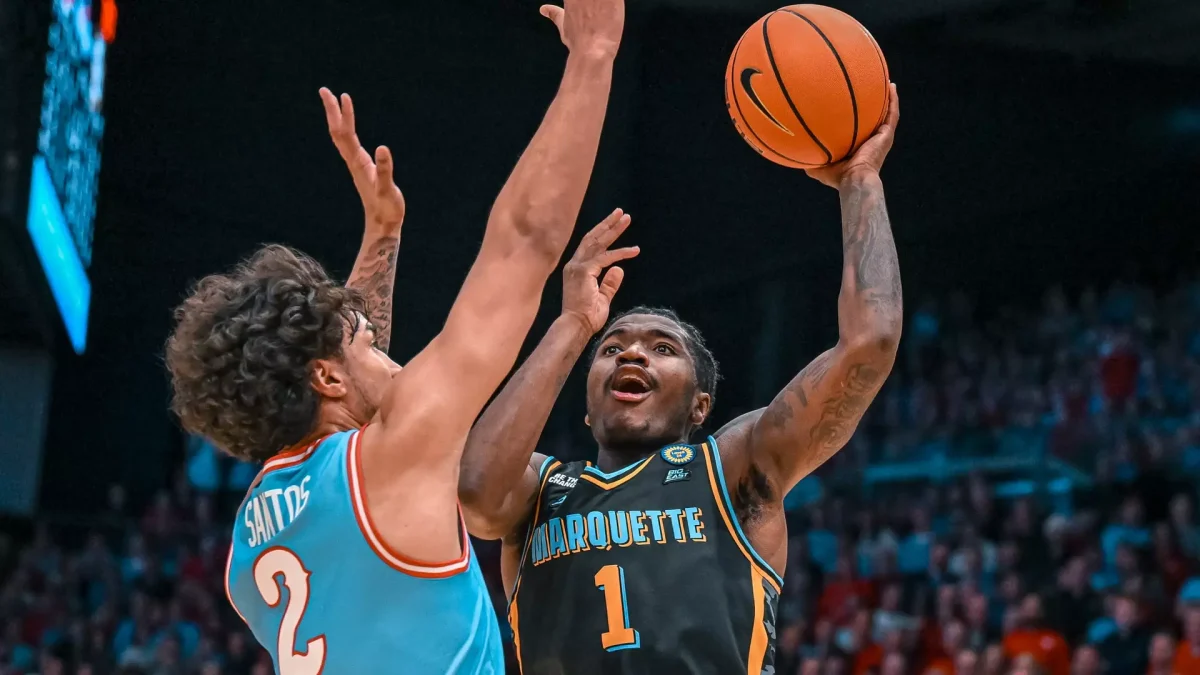 Kam Jones' foul trouble was a real issue for Marquette in 71-63 loss to Dayton. (Photo courtesy of Marquette Athletics.)