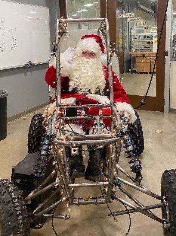 Marquette's very own Santa Claus spends his weeks walking around campus and attending various events for clubs and organizations. Photo courtesy of Thomas Shomer.