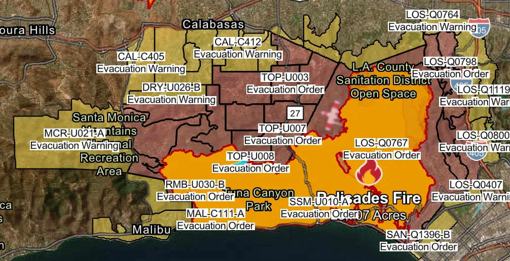 The evacuations still in order as of Jan. 13. 