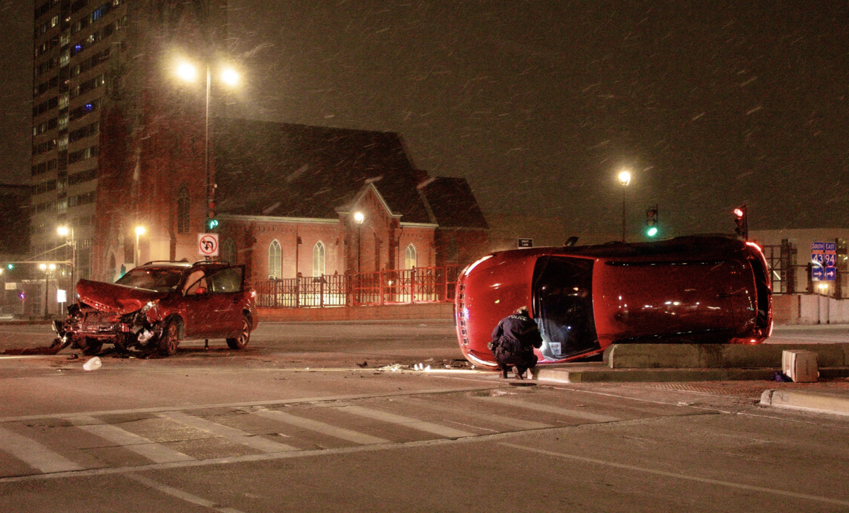 The accident occurred at Wisconsin Ave. and 11th St.