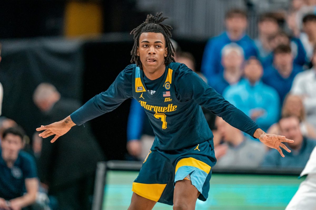 Sophomore guard Zaide Lowery led all scorers, earning a career-high 25 points and eight rebounds on 9-for-10 shooting in No. 16 Marquette's 81-66 loss against Villanova Feb. 21. (Photo courtesy of Marquette Athletics.)