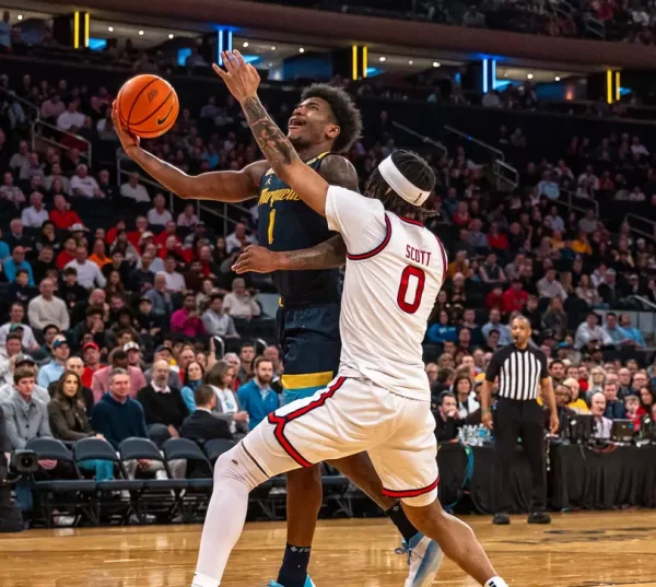 Navigation to Story: No. 5 Marquette is unable to sustain its hot start against No. 1 St. John’s, losing 79-63 in the Big East Tournament semifinals