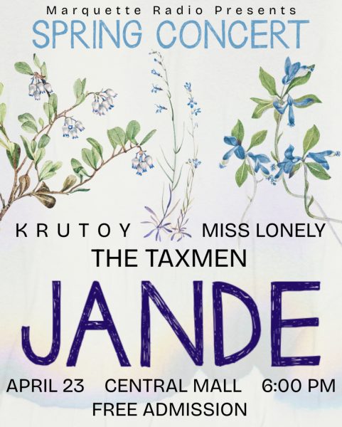 MUR presents the Spring Concert. Poster by MUR publicist Ellie Nelsen-Freund. 