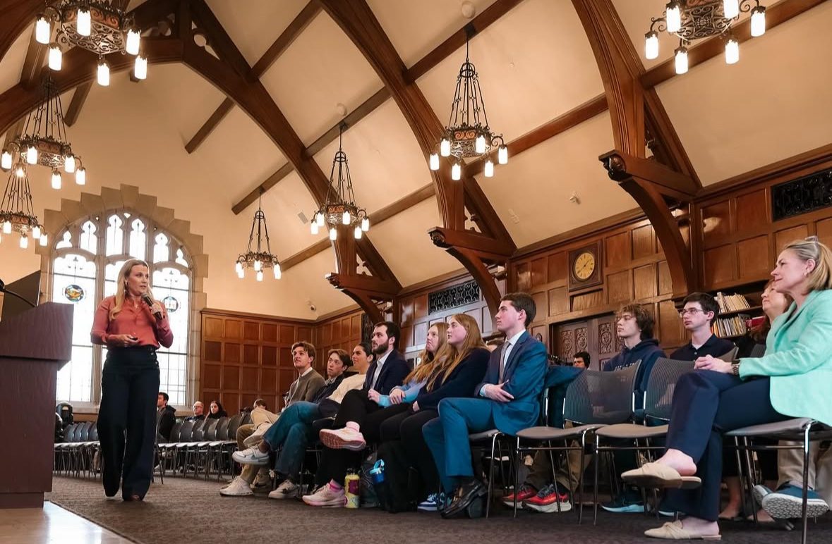 In attendance for Byington's lecture were Marquette students, faculty and community members, including the finalists and winners of the 2025 Axthelm Award.