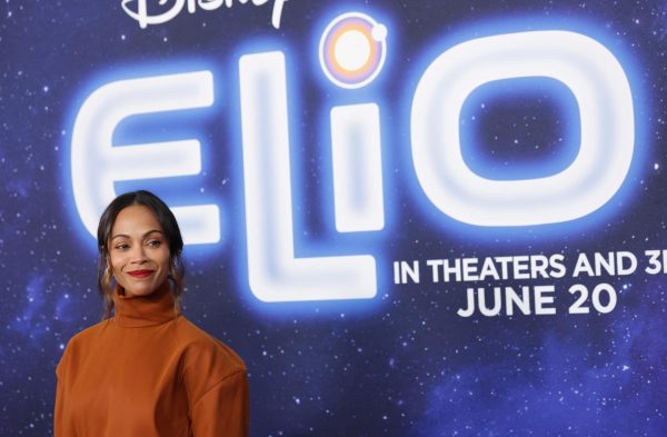 Cast member Zoe Saldana attends the premiere for the film Elio at El Capitan theatre in Los Angeles, California, U.S., June 10, 2025. REUTERS/Mario Anzuoni