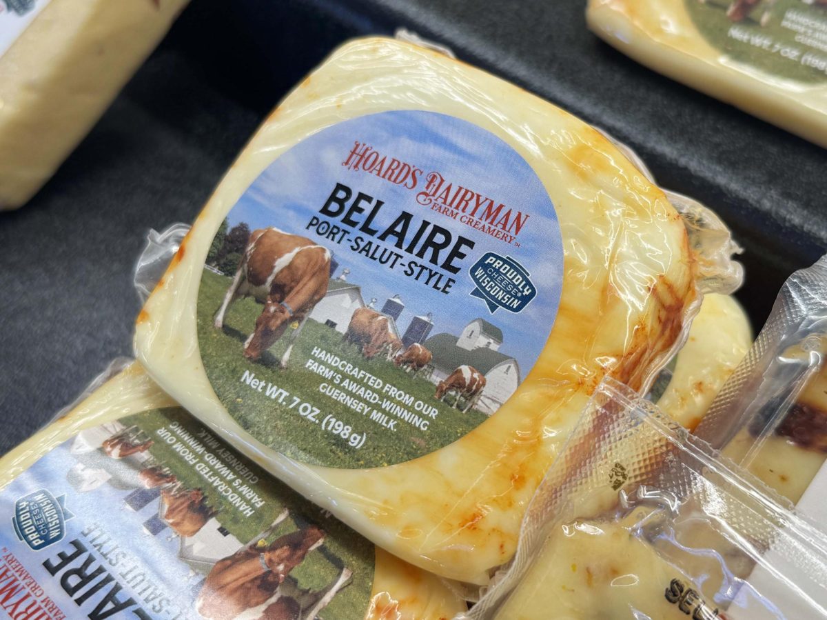 Belaire cheese features Port-Salut's signature orange rind.