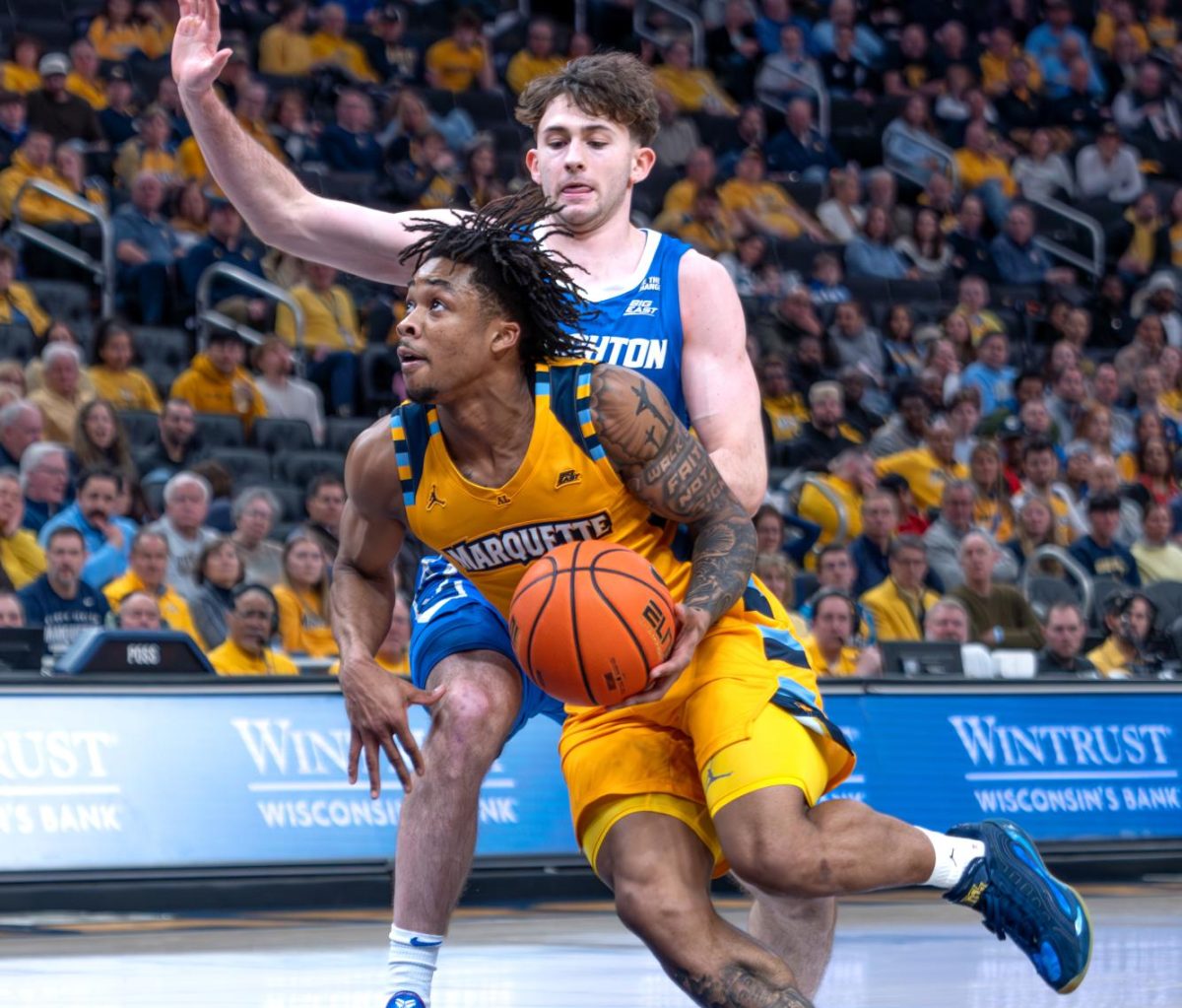James Jr. drives to the basket in Marquette's 86-62 win over Creighton on Jan. 27.