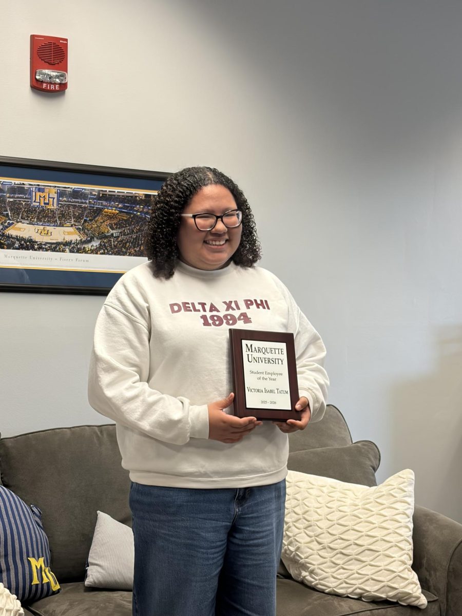 Victoria Tatum, a senior in the College of Arts & Sciences, won the 2026 Student Employee of the Year Award. Photo courtesy of Eric Wolffersdorff.