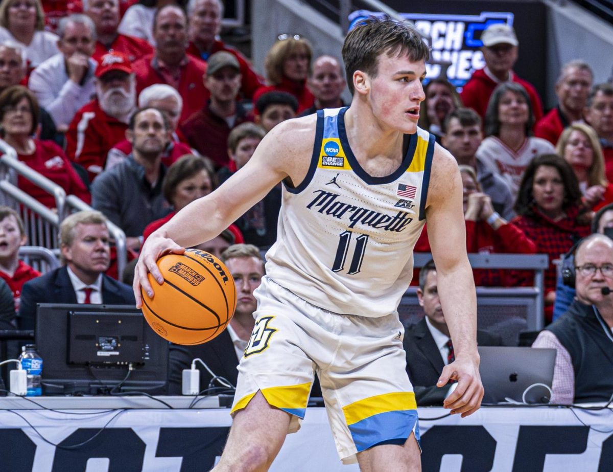 The former Marquette guard is averaging shooting 44% from the field and 44.4% from deep this postseason. 