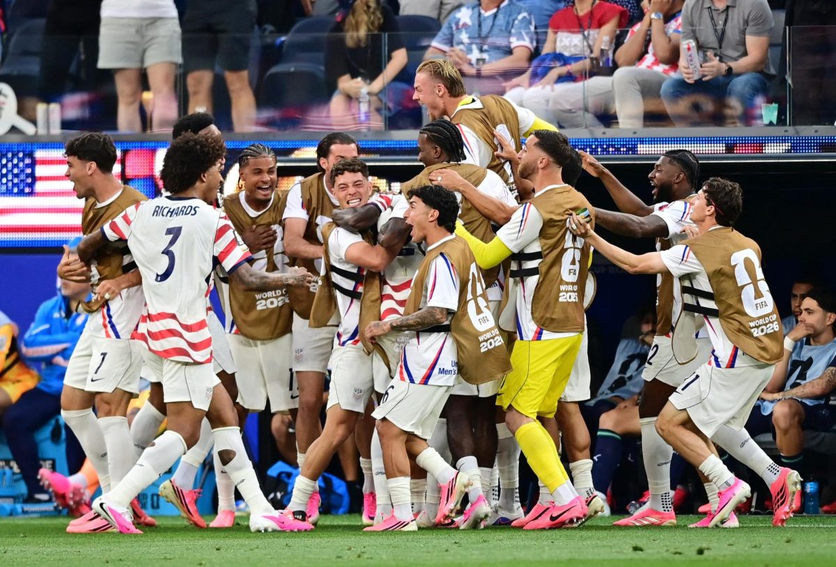 Soccer Football - FIFA World Cup 2026 - Group D - United States v Paraguay - Los Angeles Stadium, Inglewood, California, U.S. - June 12, 2026 Folarin Balogun of the U.S. celebrates scoring their second goal with teammates IMAGN IMAGES via Reuters/Gary Vasquez
