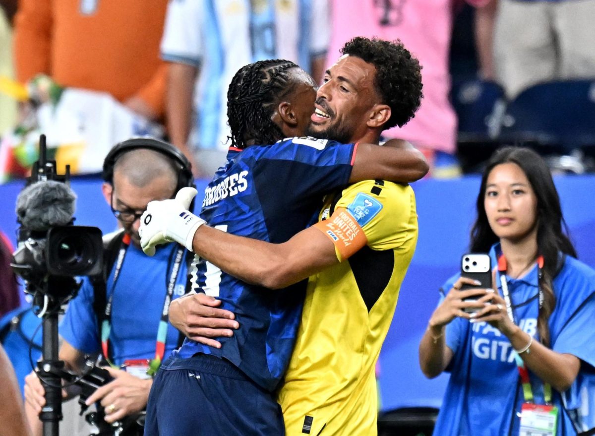 Soccer Football - FIFA World Cup 2026 - Group H - Cape Verde v Saudi Arabia - Houston Stadium, Houston, Texas, U.S. - June 26, 2026 Cape Verde's Vozinha celebrates with Garry Rodrigues after the match as they qualify for the knockout stages of the World Cup IMAGN IMAGES via Reuters/Maria Lysaker